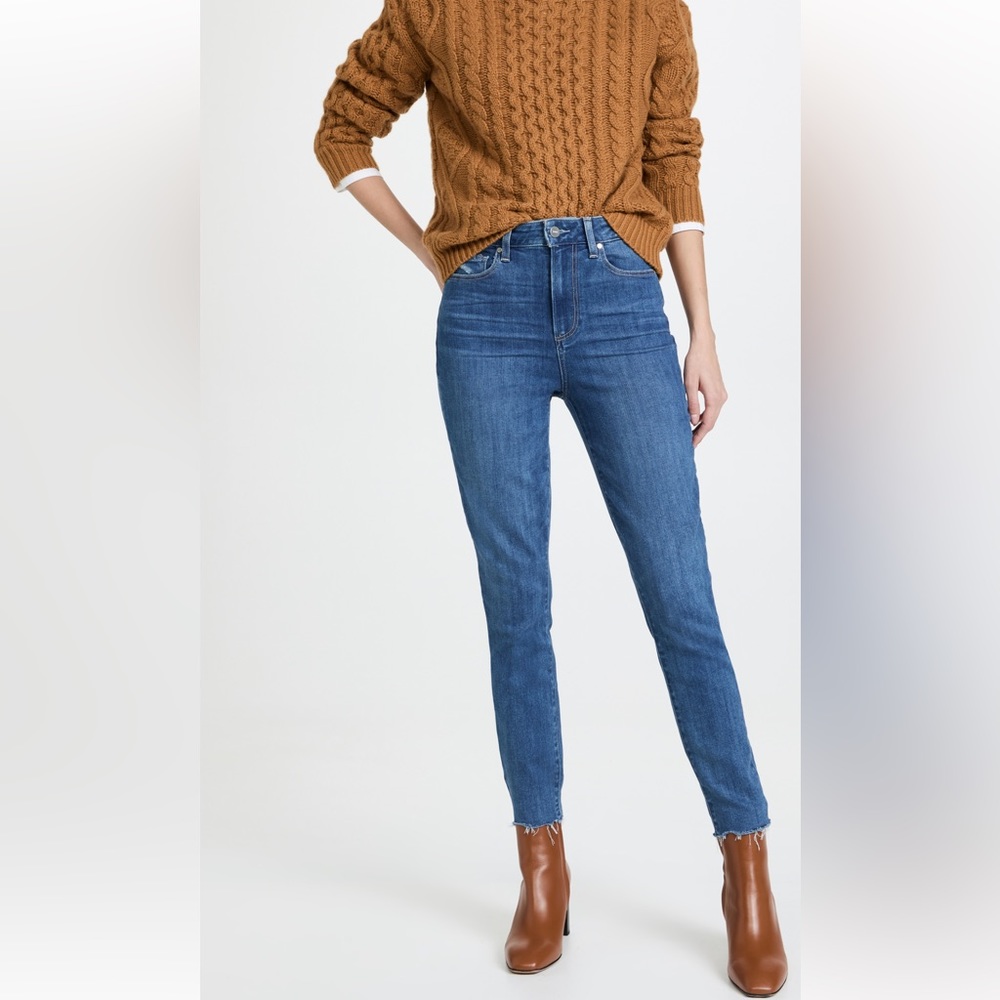 PAIGE Cheeky Ankle Juneau Distressed Jeans - Size 24